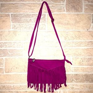 Justice Fringed Shoulder Bag with adjustable strap